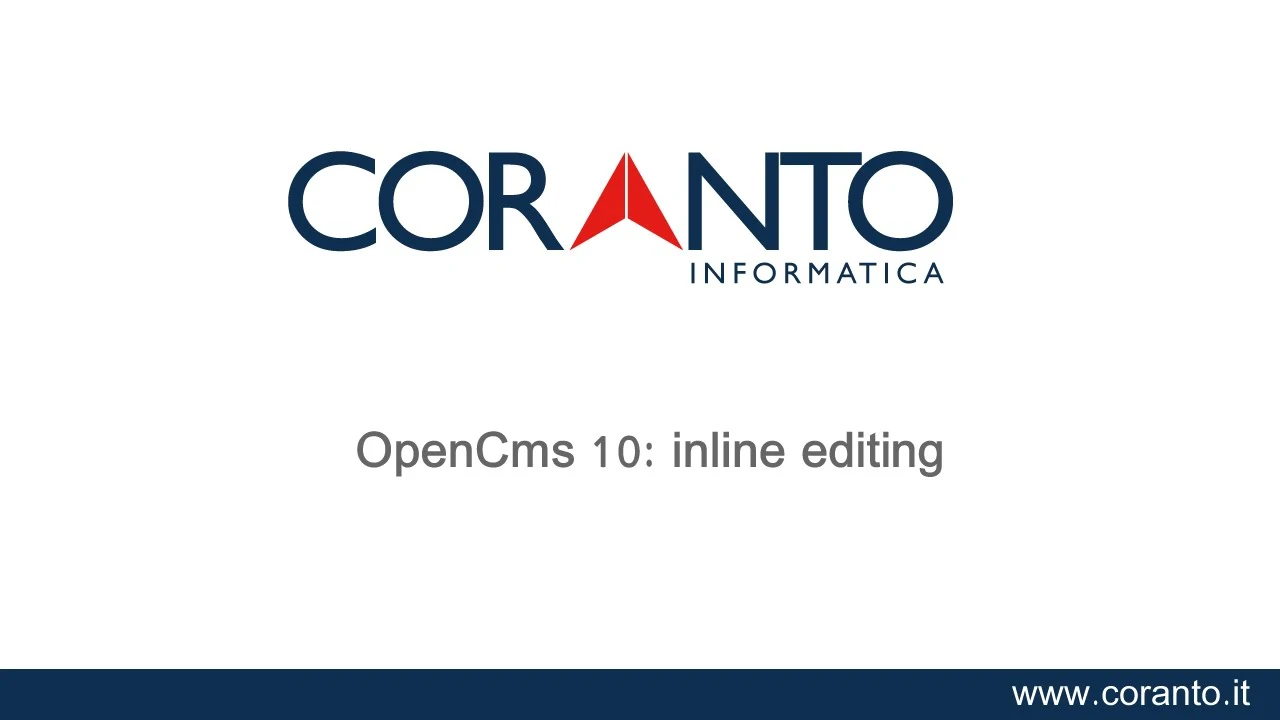 Video tutorial: OpenCms 10 - "Inline editing"